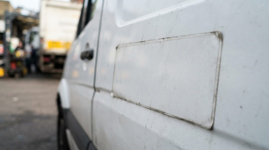 Detailed close-up shot of a weather-resistant CVR number dec