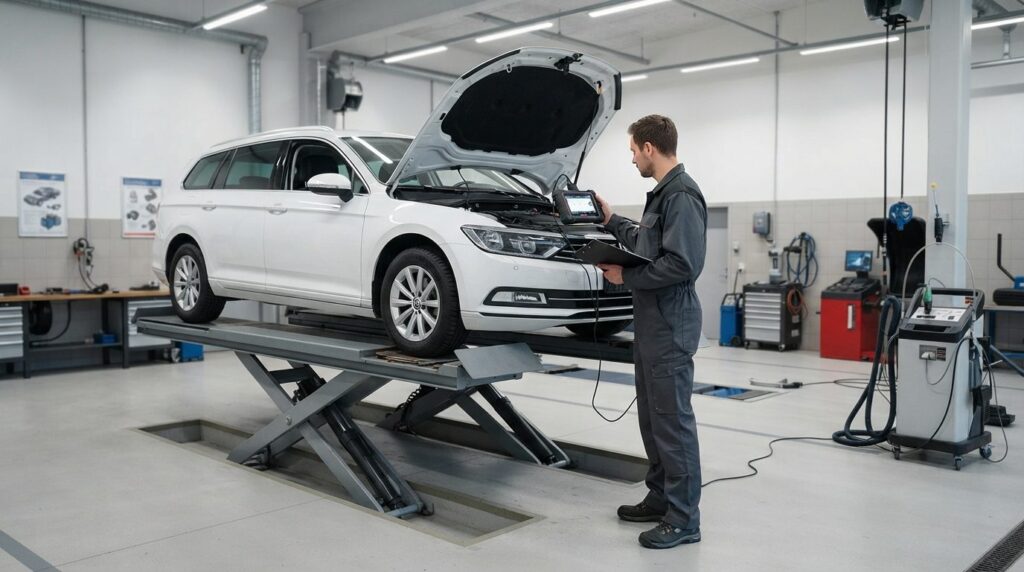 Photorealistic image of a Danish inspection station (syn) se